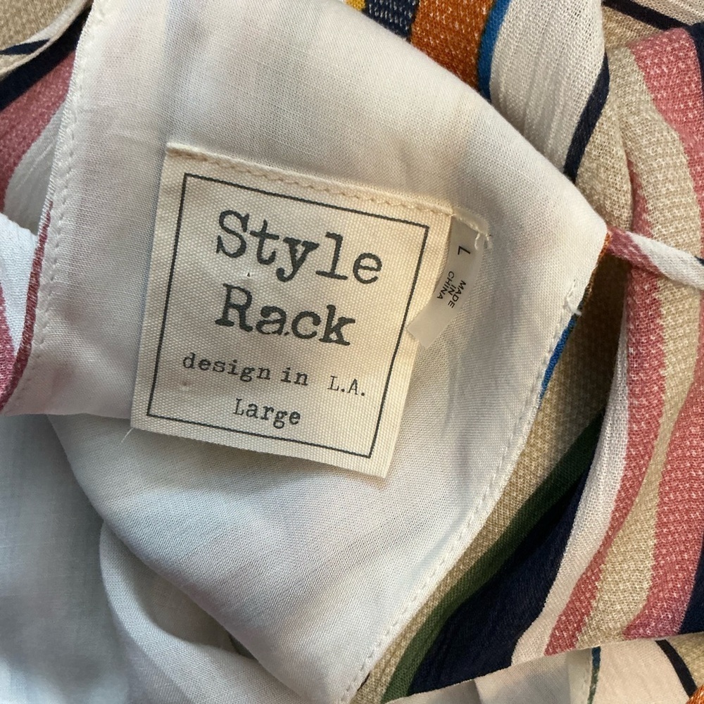 Style Rack Rainbow Striped Racer Back Tank top - Picture 2 of 11